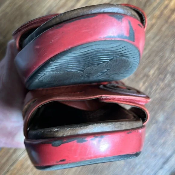 Dansko platform slide sandals orange leather swirl 38 fits US 7.5 & 8 - Picture 13 of 15